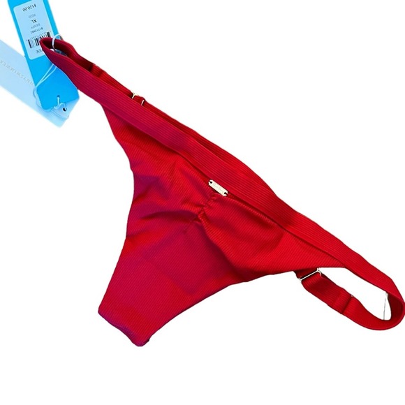 Beach‎ Bunny Rib Tide Red Skimpy Bikini Bottom nwt - Picture 6 of 7